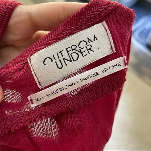 ANTHROPOLOGIE OUT FROM UNDER STRAPPY OPEN BACK SLEEVELESS SLIP DRESS RED SZ M‎ - Picture 6 of 10